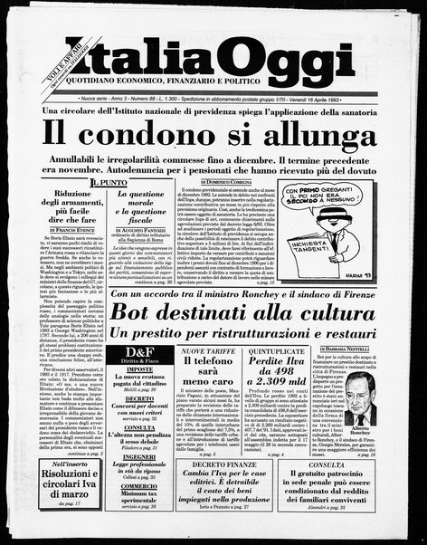 Italia oggi : quotidiano di economia finanza e politica